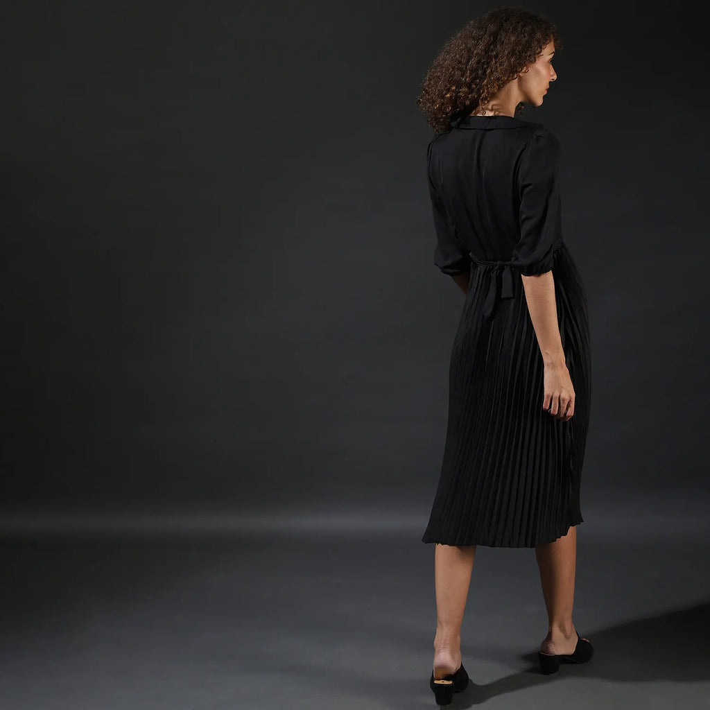 Pleated Midi Dress
