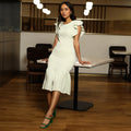 Creased Cut-Out Midi Dress
