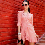 Flared Mini Wrap Dress