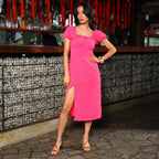 Solid Dress With Slit Detail