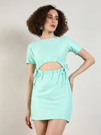 Women's Solid Dress With Cutout Detail