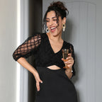 Sheer Cut-Out Dress