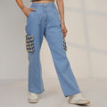 Contrast Patch Denim Jeans