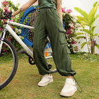 Striped Cargo Parachute Trousers