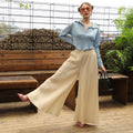 Striped Piping Flared Trousers
