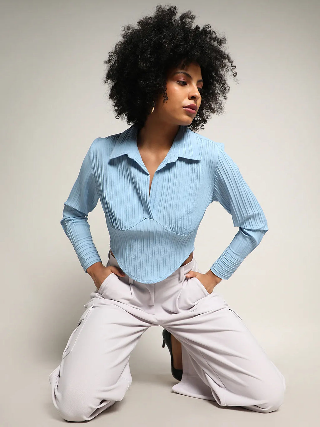 Striped Piping Top