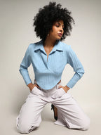 Striped Piping Top