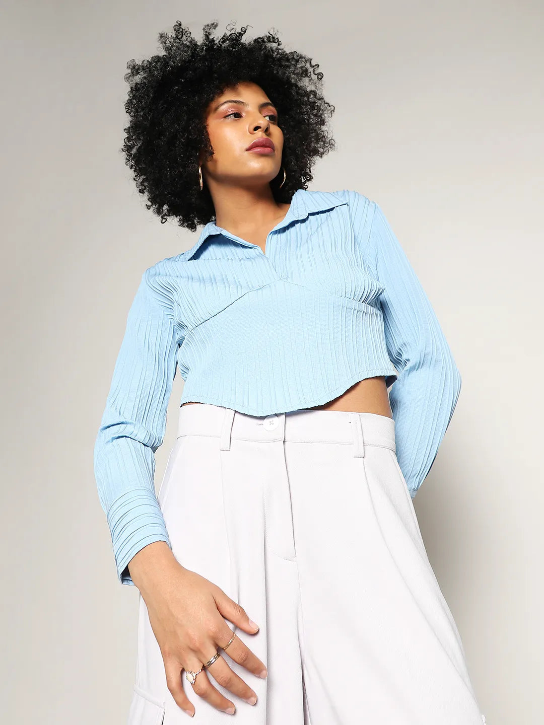 Striped Piping Top