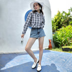 Tartan Plaid Crop Shirt