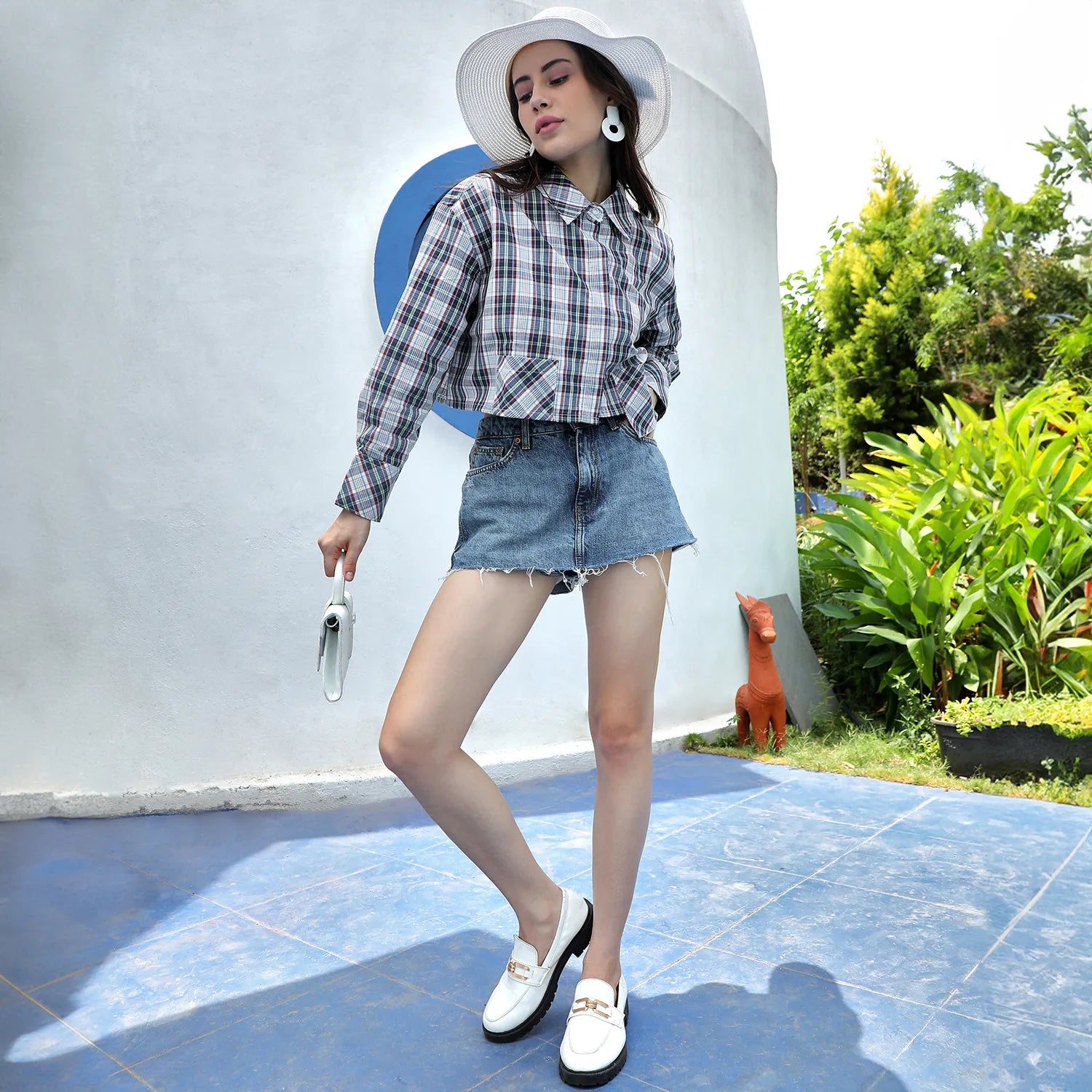 Tartan Plaid Crop Shirt