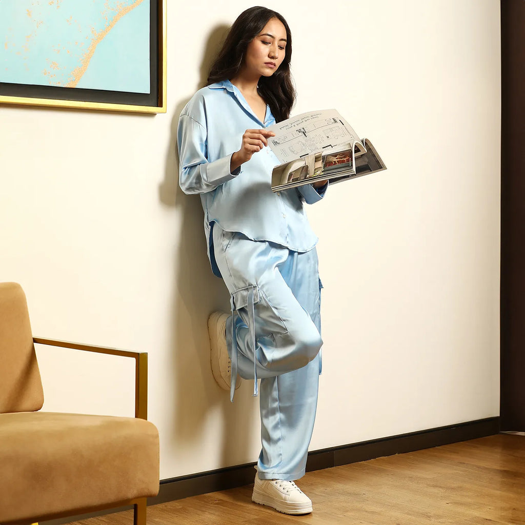 Women's Boxy Satin Shirt