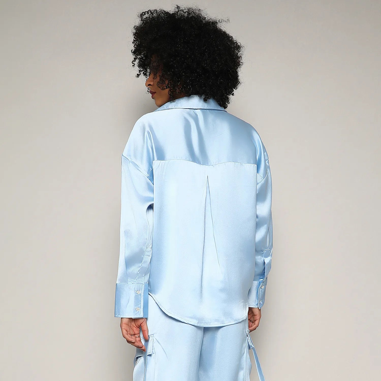 Women's Boxy Satin Shirt
