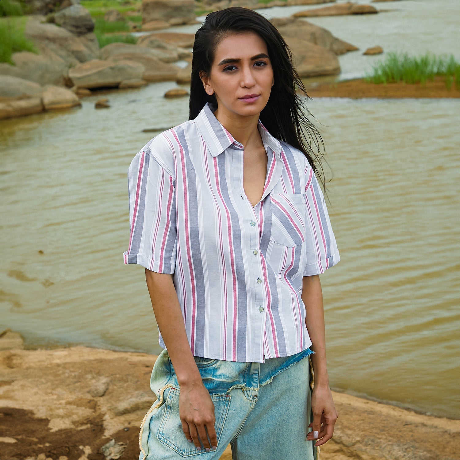 Striped Boxy Shirt