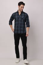 Stylox Regular Fit Full Sleeve Check Casual Shirt For Men's