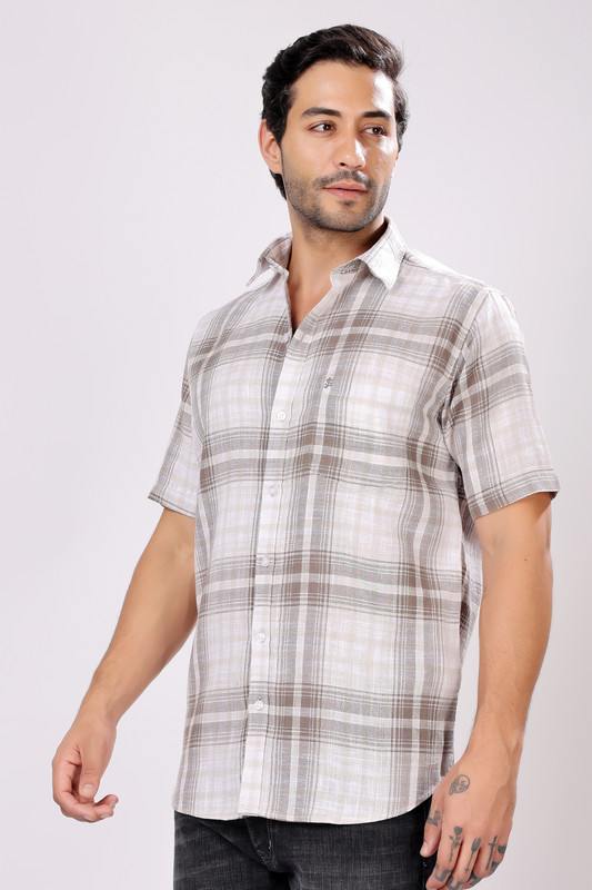 Stylox Men's Regular Fit Half Sleeve Casual Check Shirt
