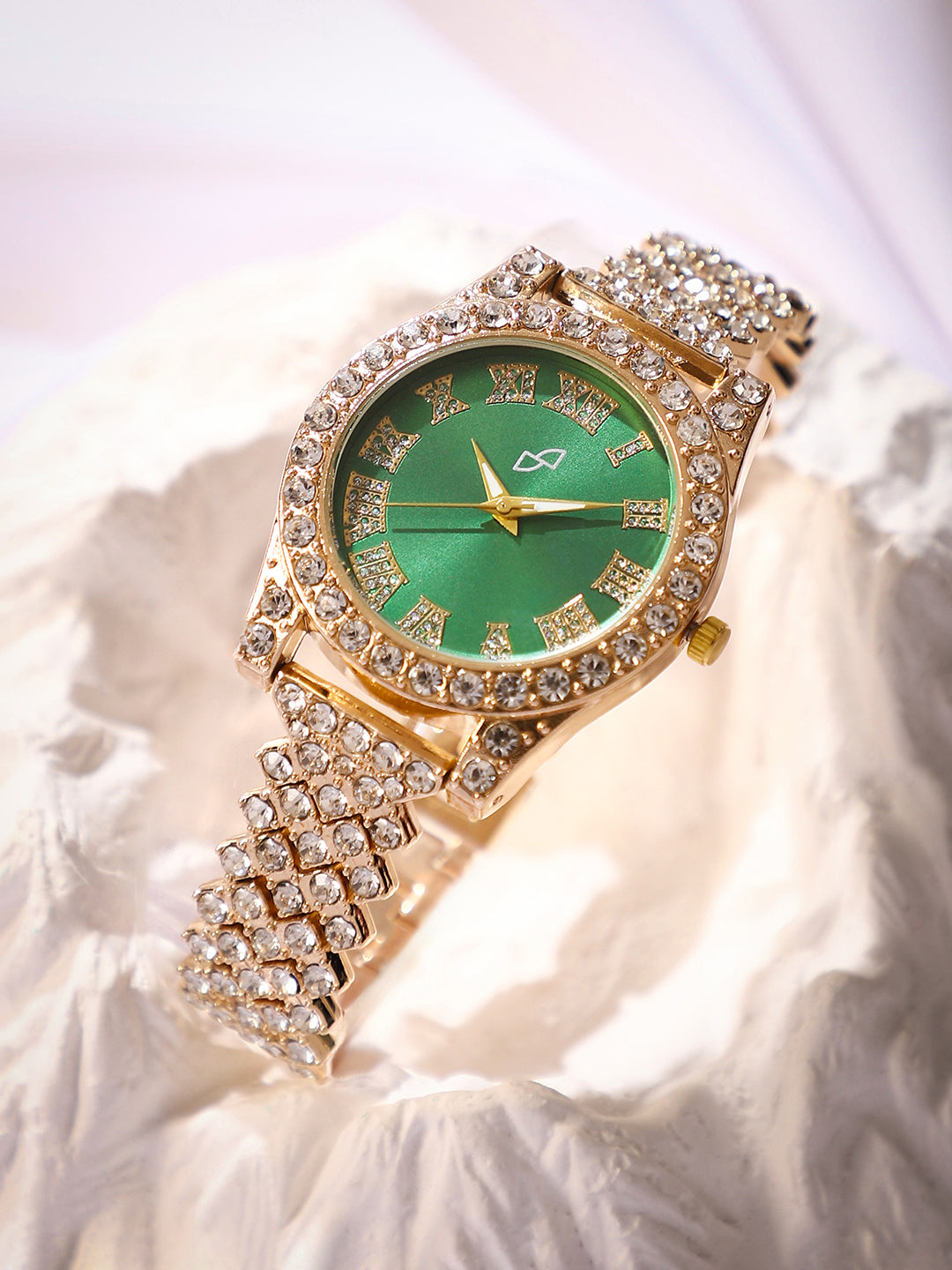 Haute Sauce Embellished Contrast Round Watch