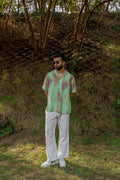 Abstract Ombre Olive Green Oversized Shirt