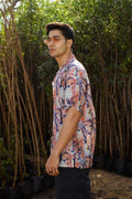 Lilly Pink Leaf - Silk - Oversize Hawaiian Collar Shirt