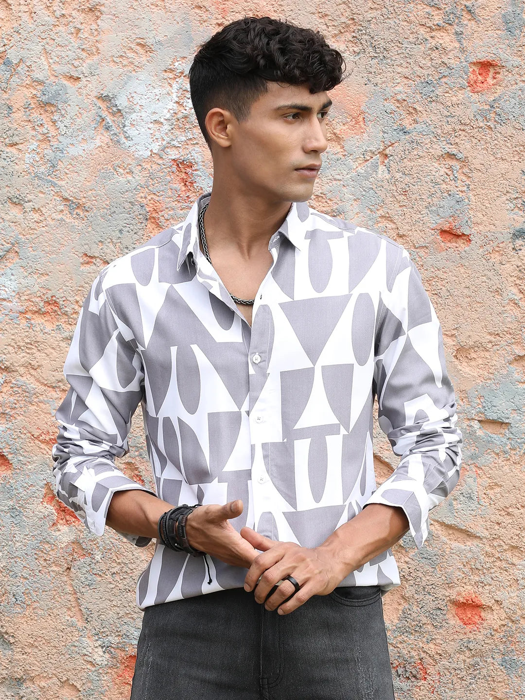 Campus Sutra Abstract Block Shirt
