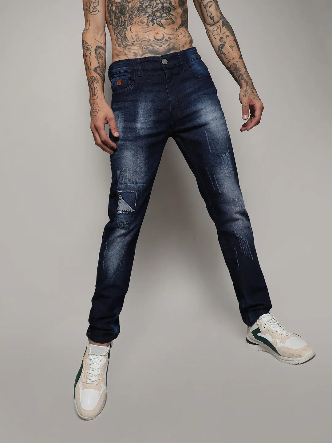 Campus Sutra Distressed Denim Jeans