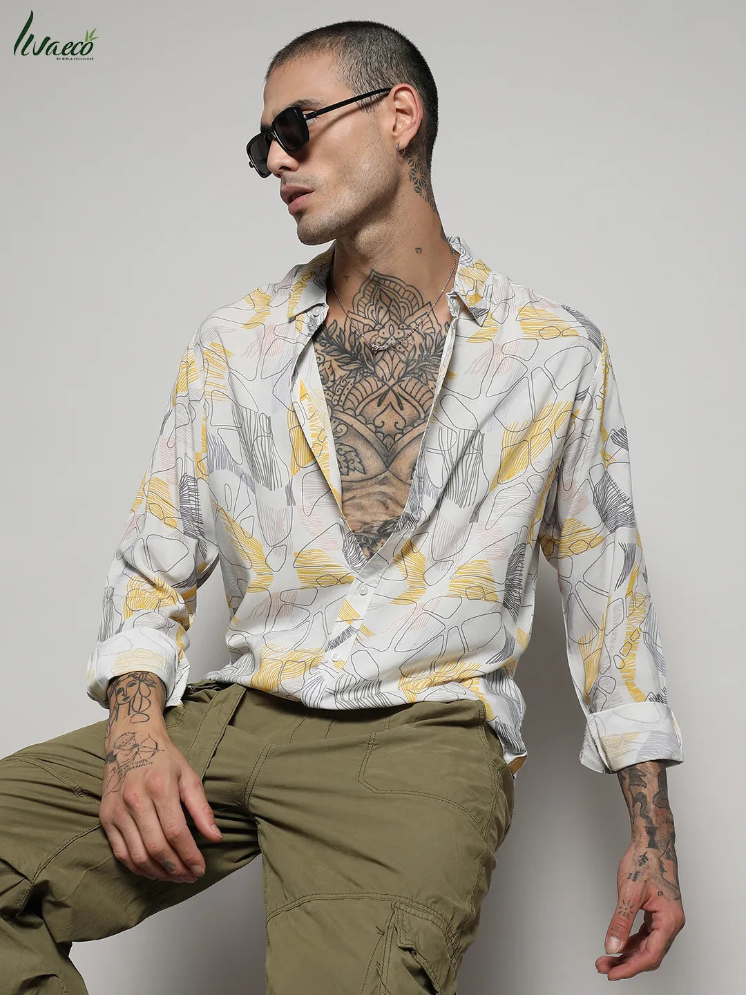 Campus Sutra Ecoliva Minimal Lined Shirt