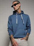 Campus Sutra Pullover Hoodie With Contrast Drawstring