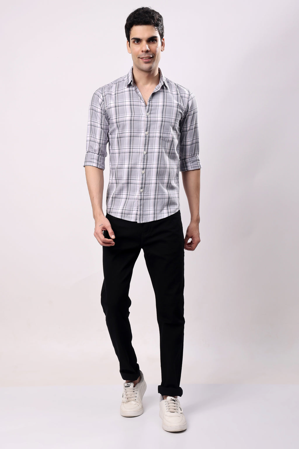 Stylox Regular Fit Full Sleeve Check Casual Shirt For Men's