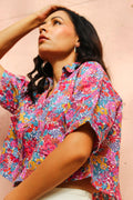 ShopKapaas Colourful Floral Linen Crop Top