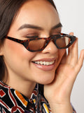 Animal Print Frame Retro Sunglass