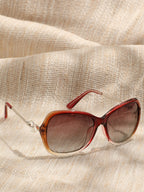 Tinted Lens Brown Frame Oversized Sunglasses