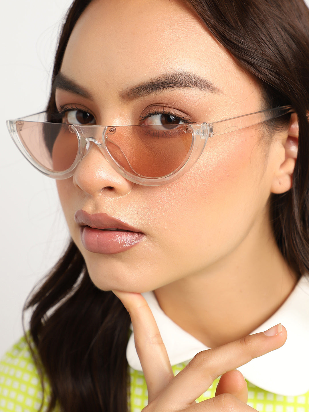Cleat Frame Tinted Lens Cat Eye Sunglasses
