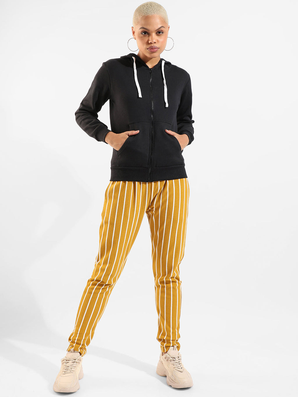 Cotton Striped Regular Fit Tracksuit For Casual Wear