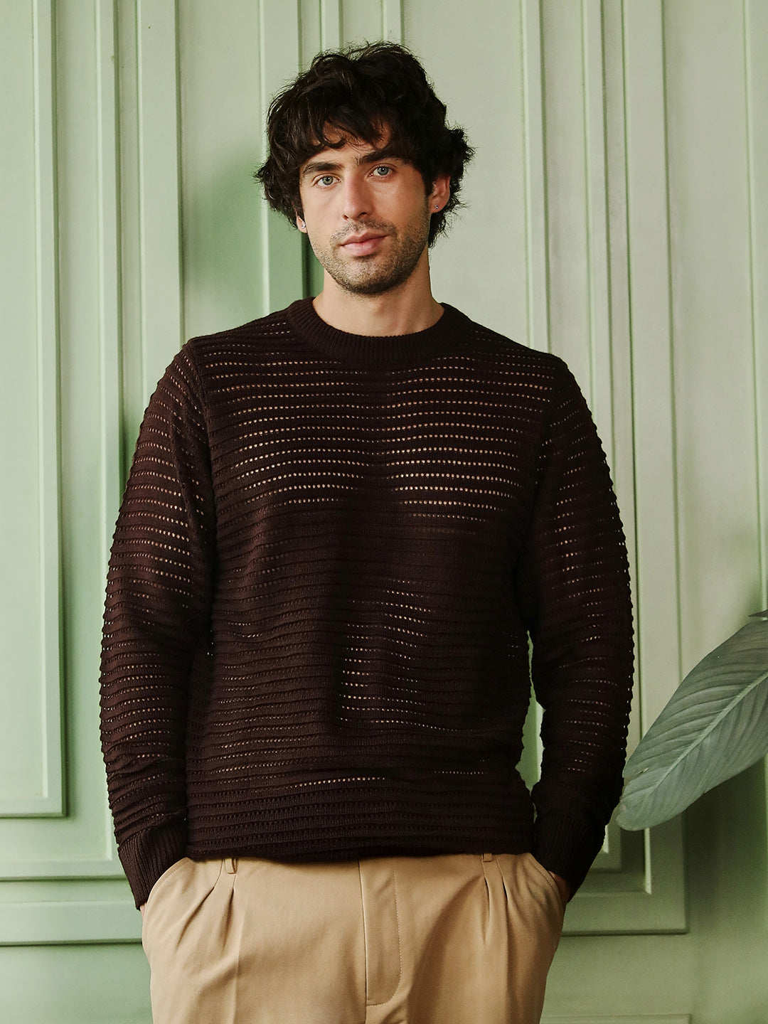 Campus Sutra Loose-Knit Pullover Sweater