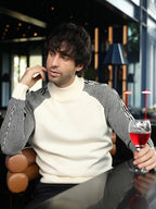 Campus Sutra Self-Raglan Knit Pullover Sweater