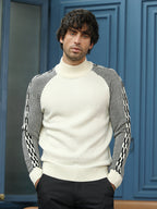 Campus Sutra Self-Raglan Knit Pullover Sweater
