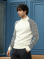 Campus Sutra Self-Raglan Knit Pullover Sweater