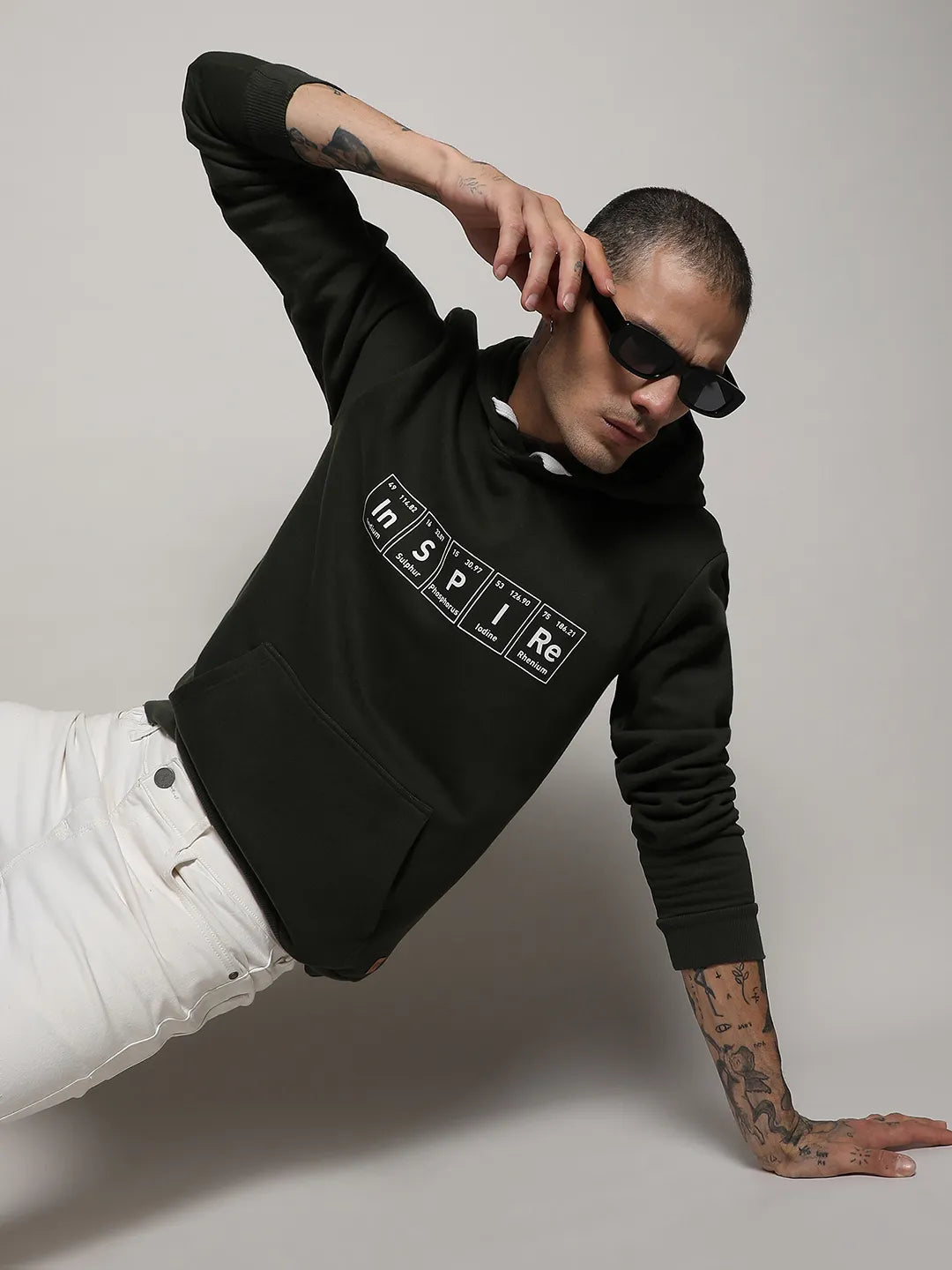 Campus Sutra Inspire Hoodie With Kangaroo Pocket