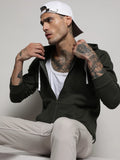 Campus Sutra Zip-Front Hoodie With Contrast Drawstring