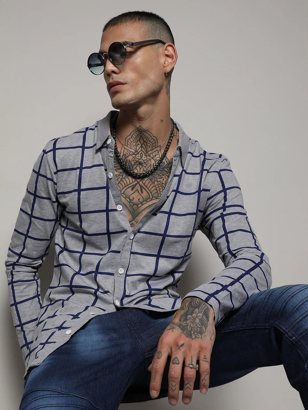 Campus Sutra Graph Check Shirt