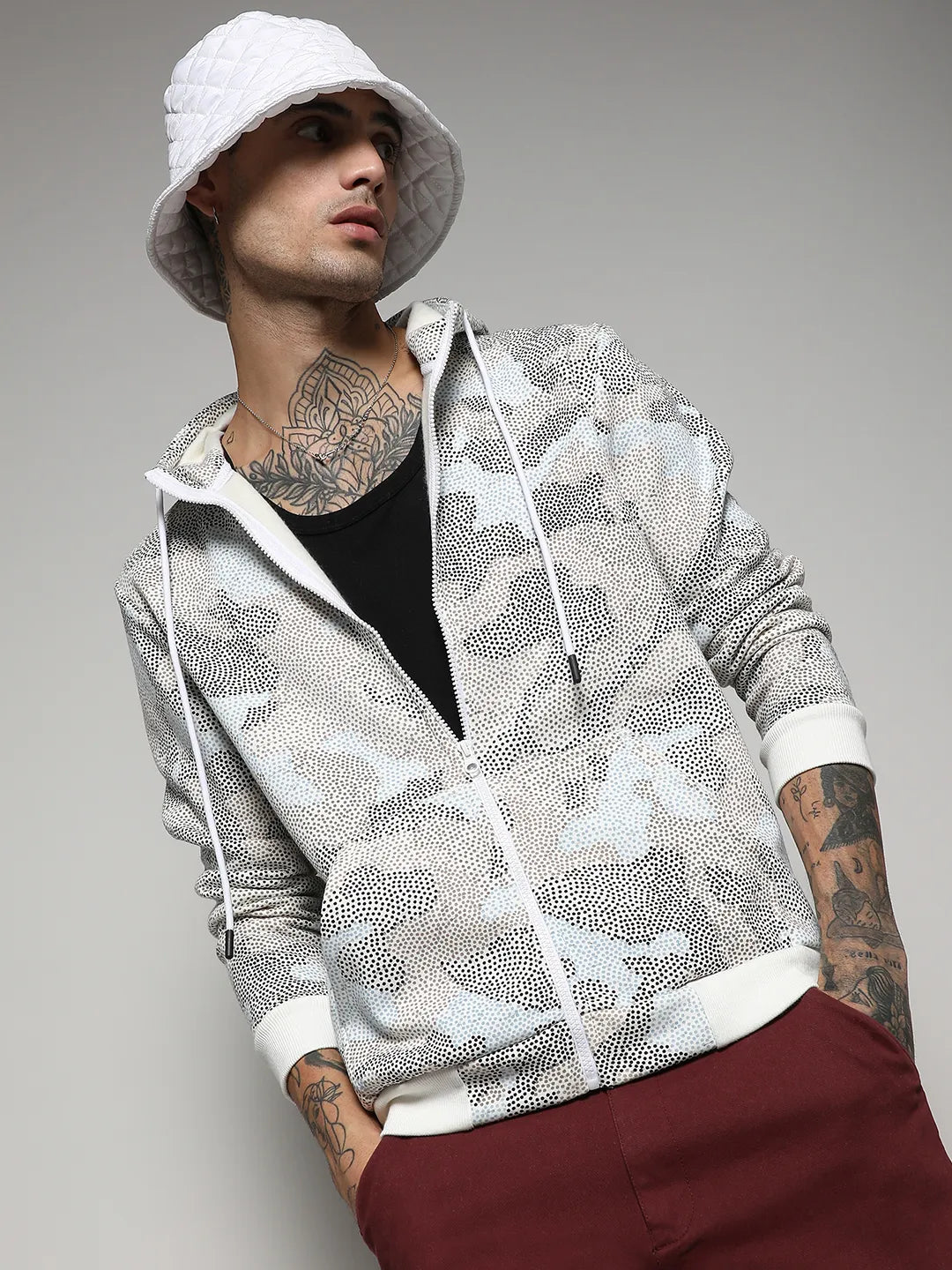 Campus Sutra Abstract Dotted Sweatshirt
