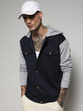 Campus Sutra Button-Front Jacket With Contrast Detail