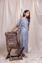 ShopKapaas Grey Block Style Kaftan Dress