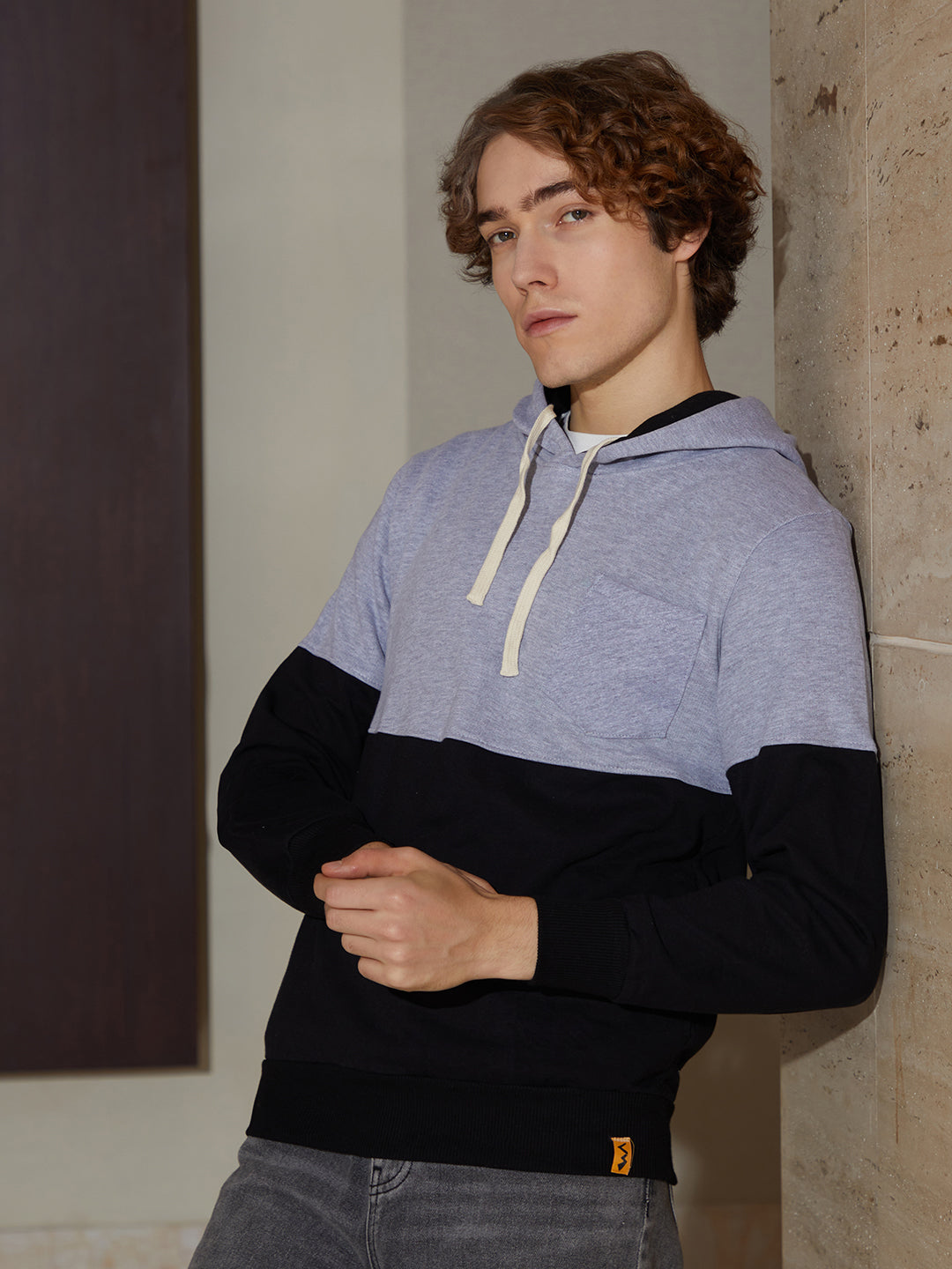 Campus Sutra Block Pullover Hoodie