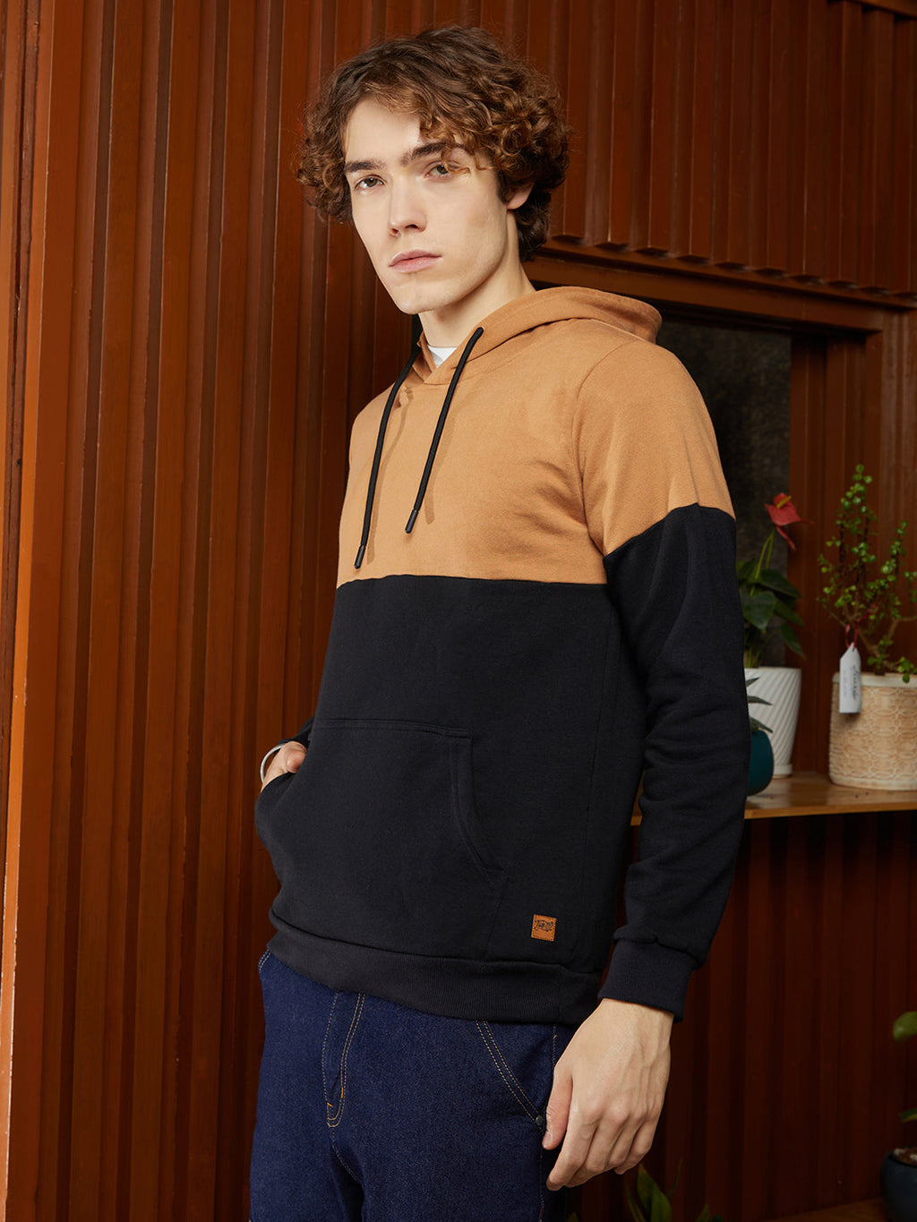 Campus Sutra Block Pullover Hoodie