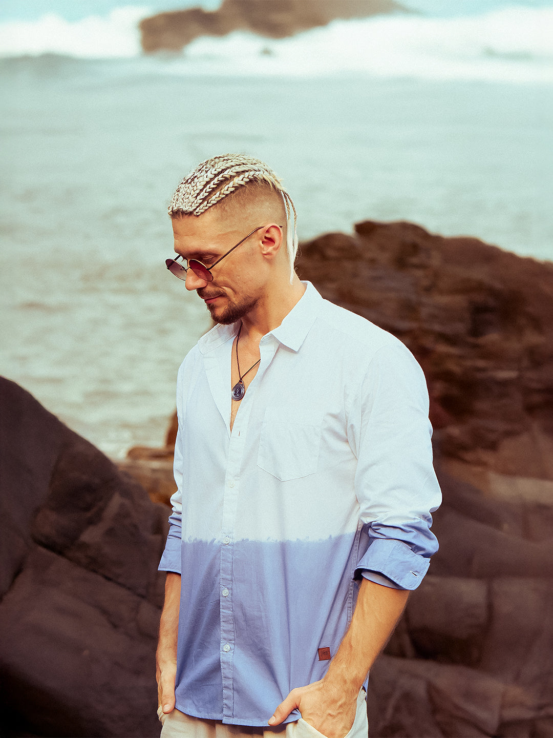 Campus Sutra Contrast Ombre Shirt