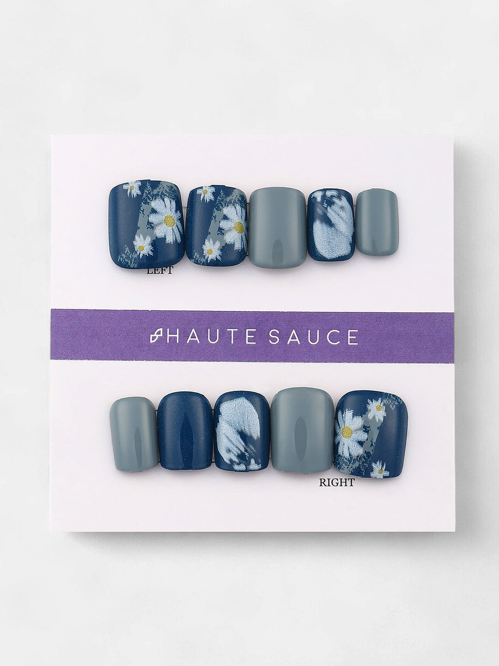 Haute Sauce The Bijou Block Press-On Nails - Crystal Silver:Raven Black