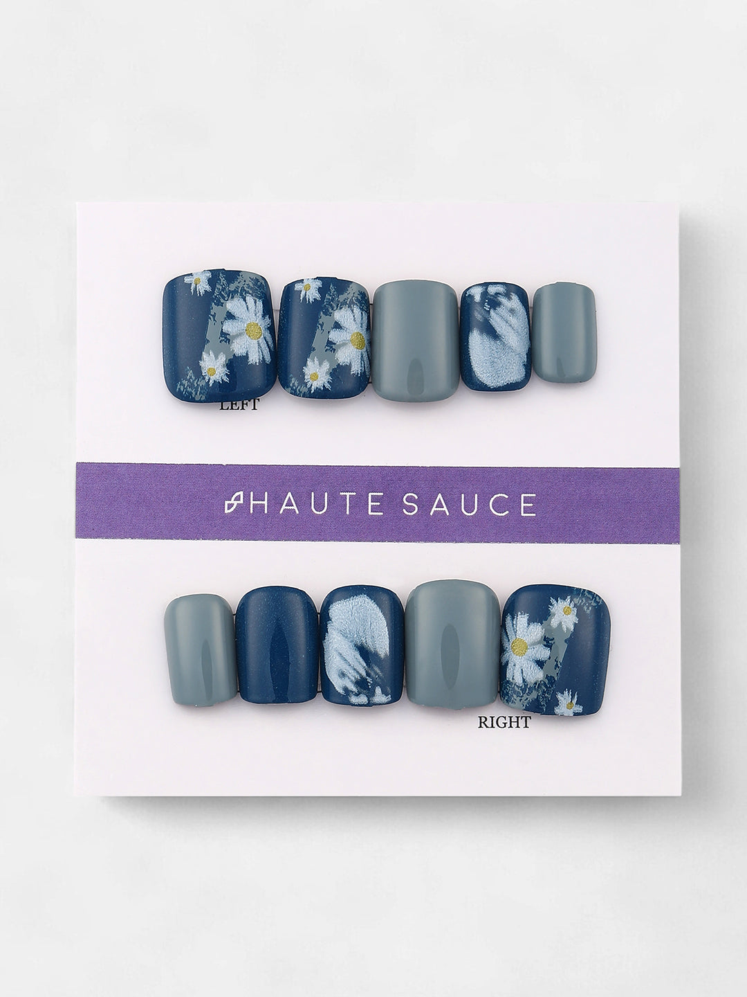 Haute Sauce The Bijou Block Press-On Nails - Crystal Silver:Raven Black