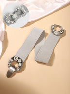 The Cristal Halo Elastic Belt - Metallic Silver