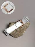 The Tortoiseshell Elastic Belt - Metallic Silver