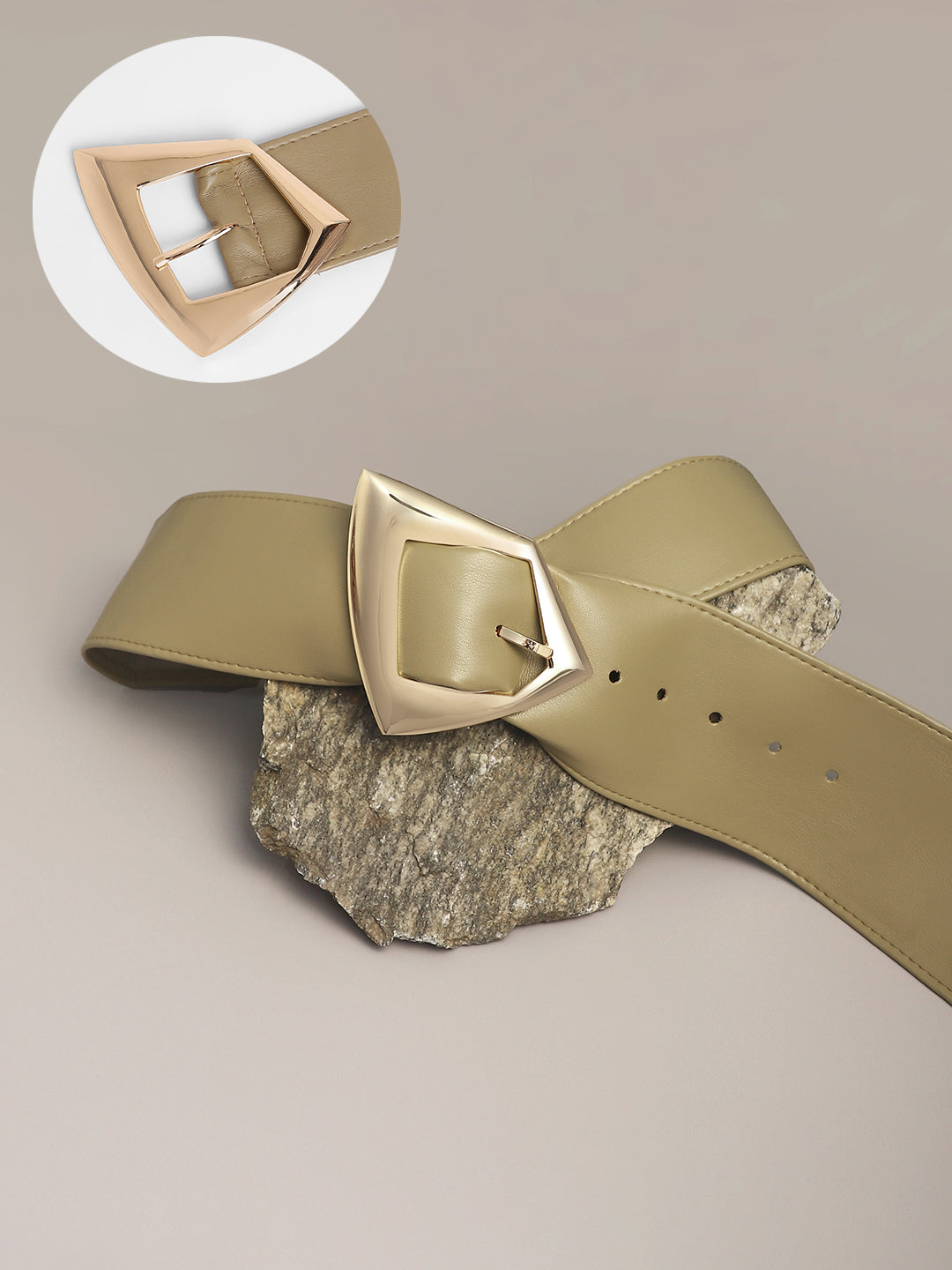 Haute Sauce The Volcan Buckle Belt - Ecru Beige
